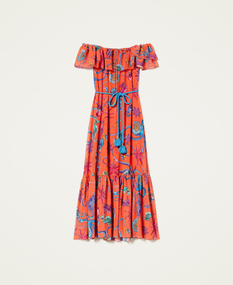 Printed georgette long dress