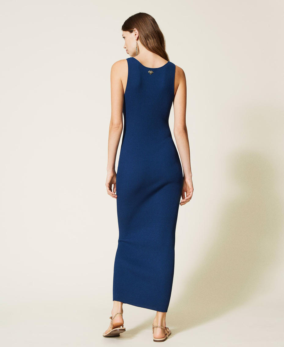 Fitted ribbed dress "Summer Blue" Woman 221LB31EE-04