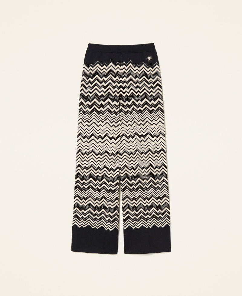 Jacquard trousers with chevron pattern