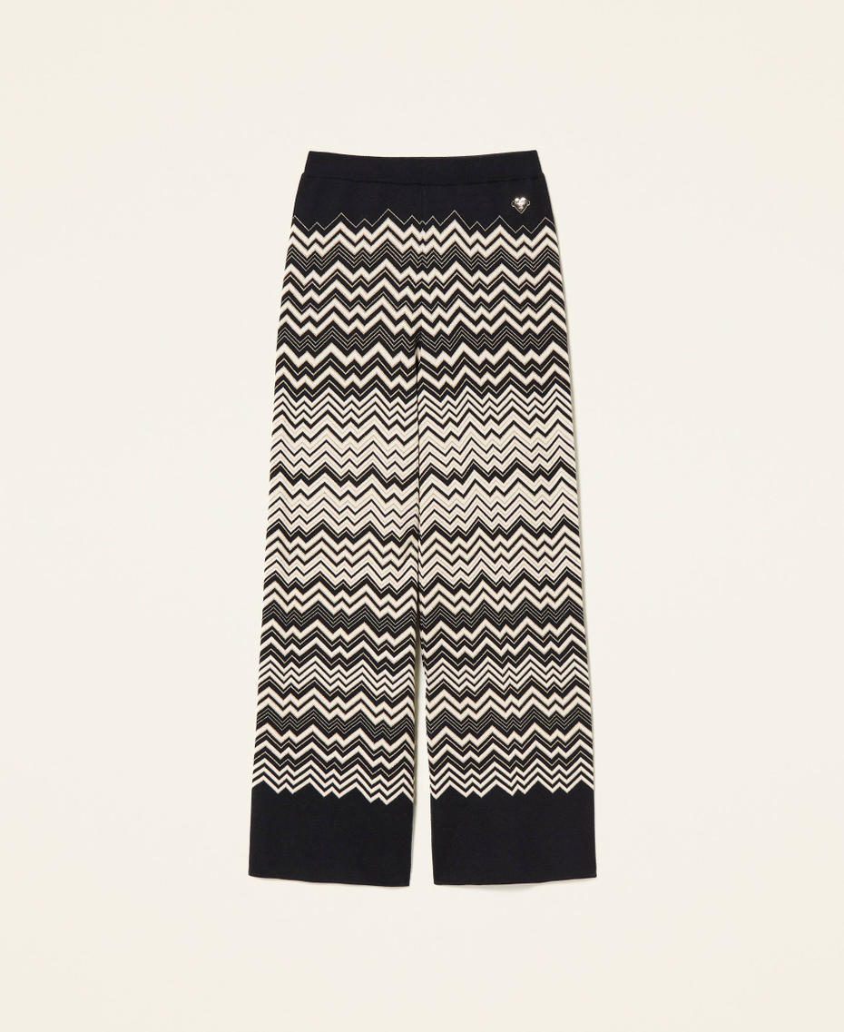 Jacquard trousers with chevron pattern