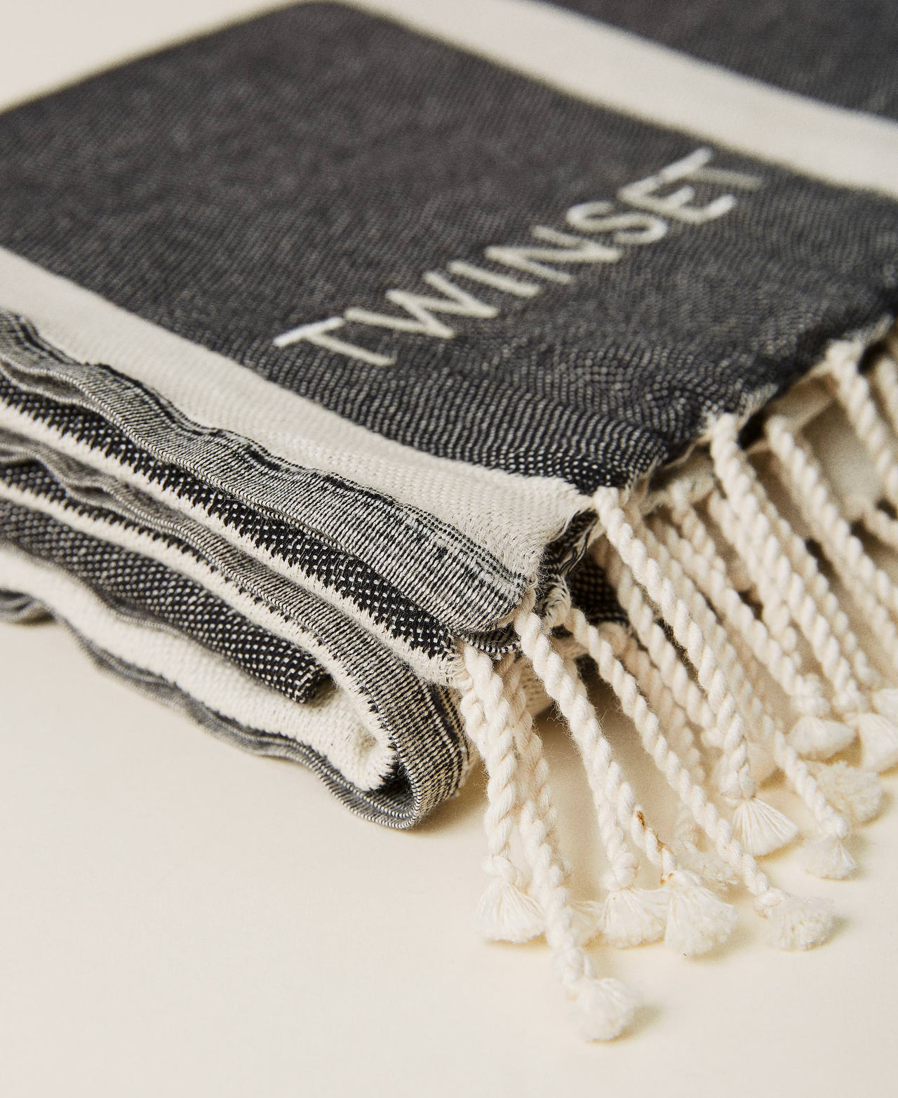 Jacquard beach towel with logo