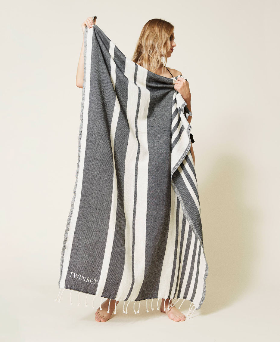 Jacquard beach towel with logo