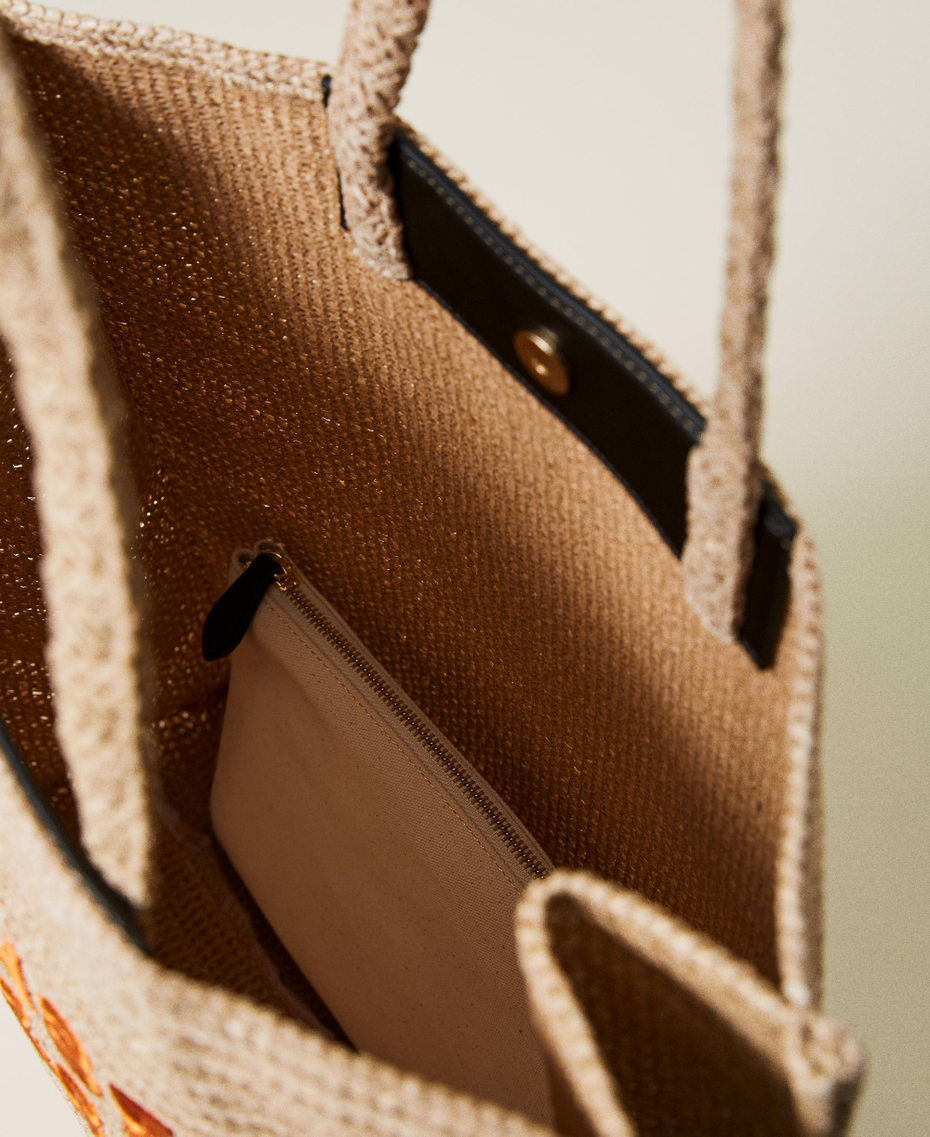 Соломенная сумка-шоппер с логотипом Бежевый "Дюна" женщина 221LB7Z11-05