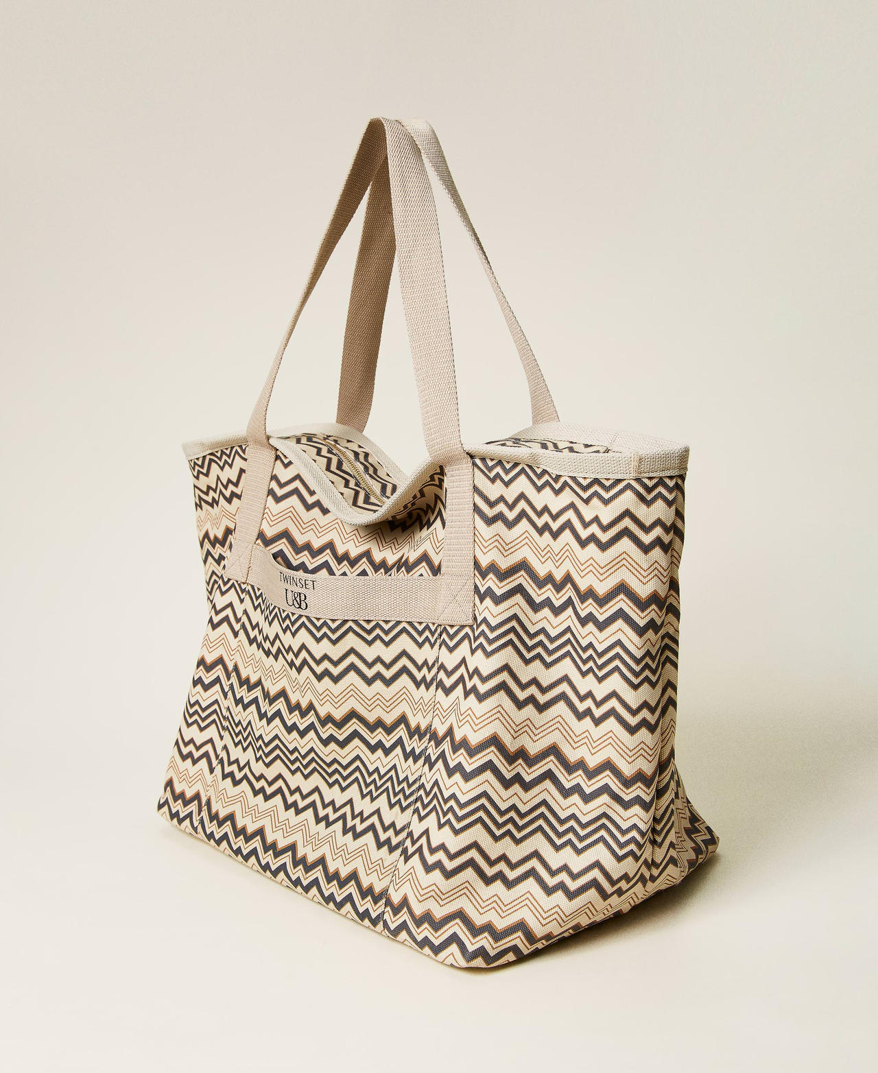 Shopper aus bedrucktem Canvas