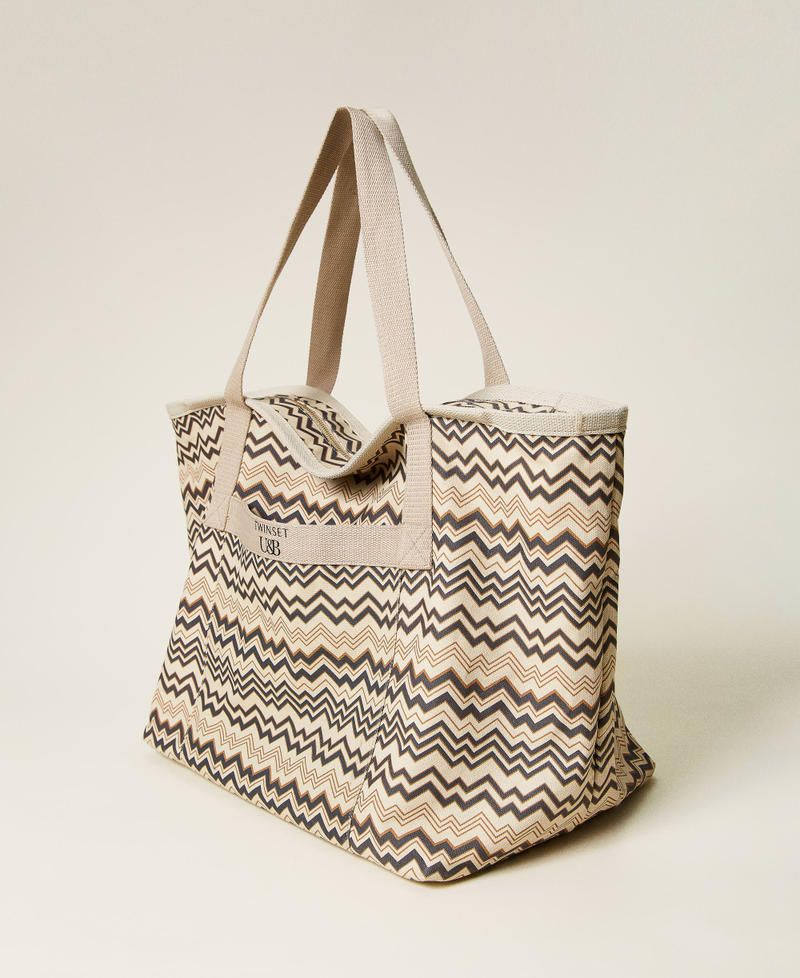 Shopper aus bedrucktem Canvas