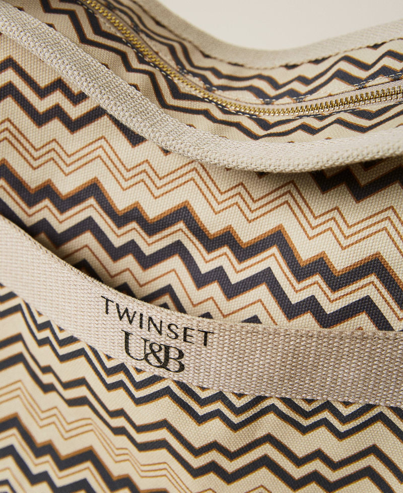 Shopper aus bedrucktem Canvas