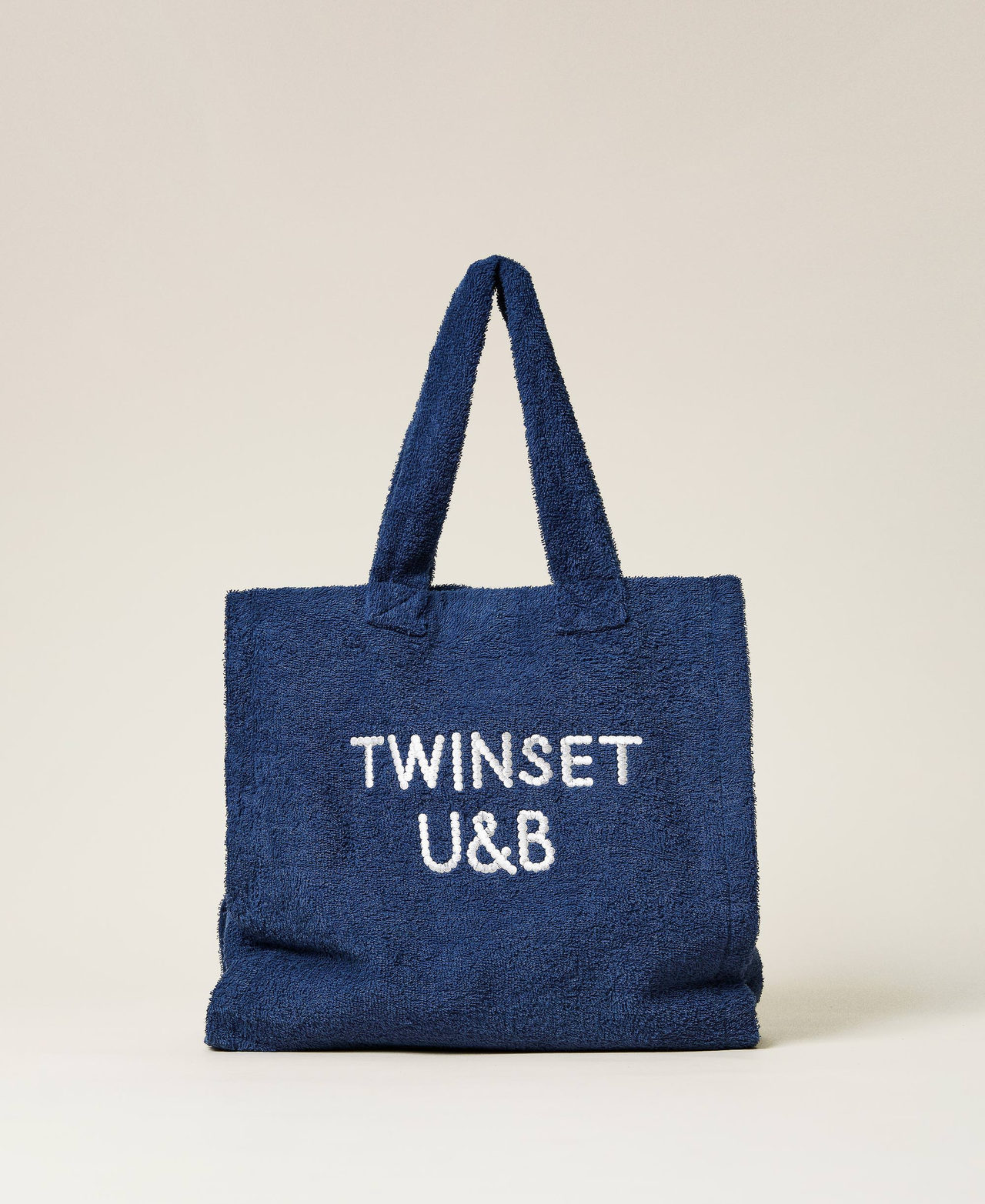 Махровая сумка-шоппер с логотипом Синий "Летняя синева" женщина 221LB7Z55-02