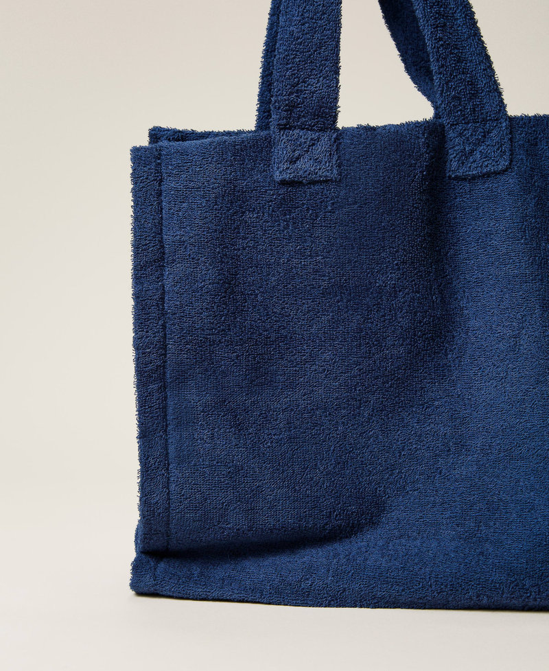 Махровая сумка-шоппер с логотипом Синий "Летняя синева" женщина 221LB7Z55-05