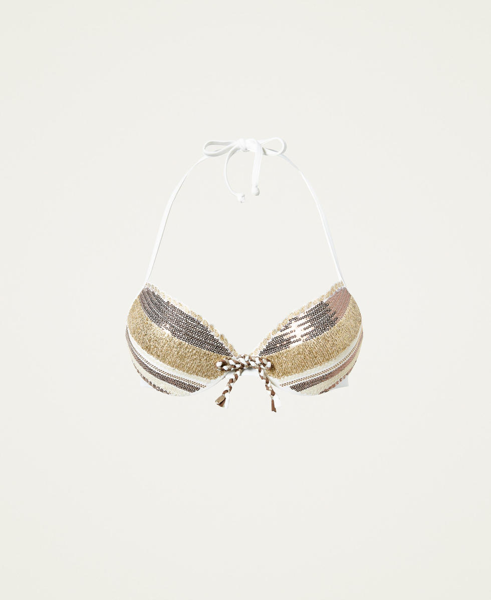 Push-up-Bikinitop mit Pailletten