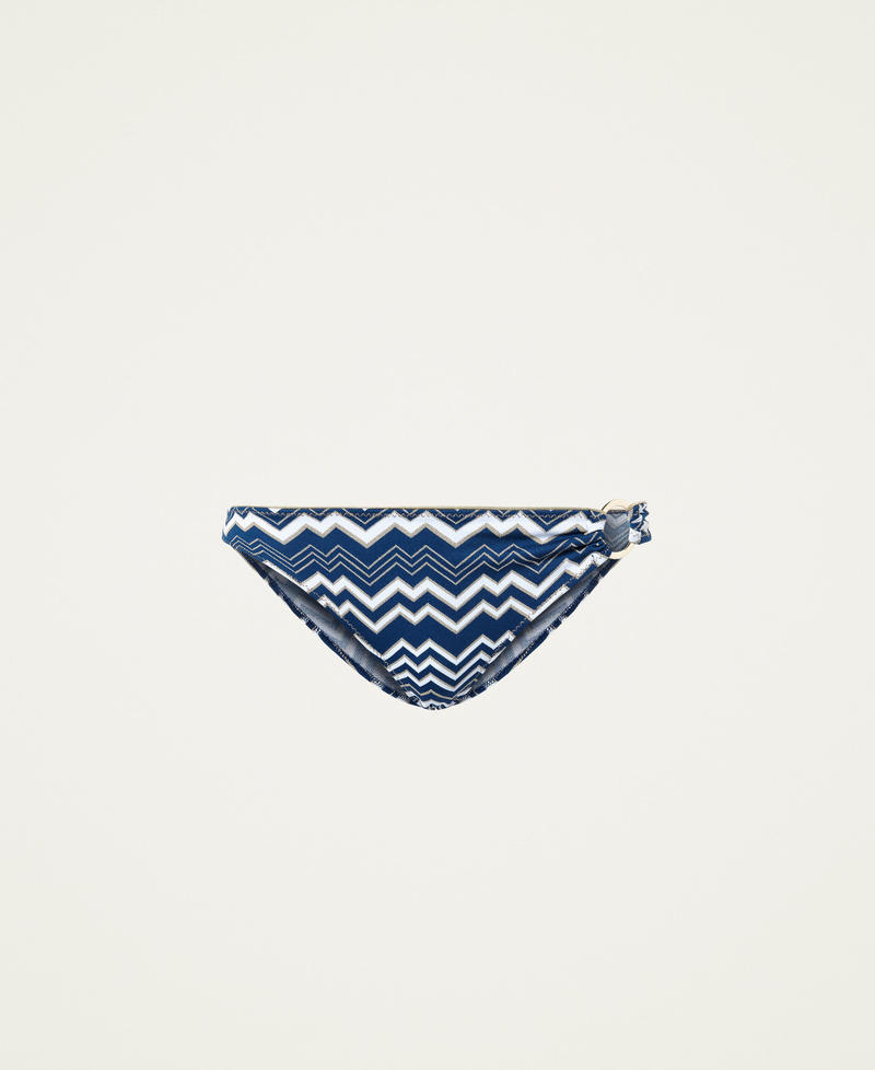 Bikinihose aus Jacquard Fischgrat „Summer Blue“-Blau Frau 221LBM466-0S