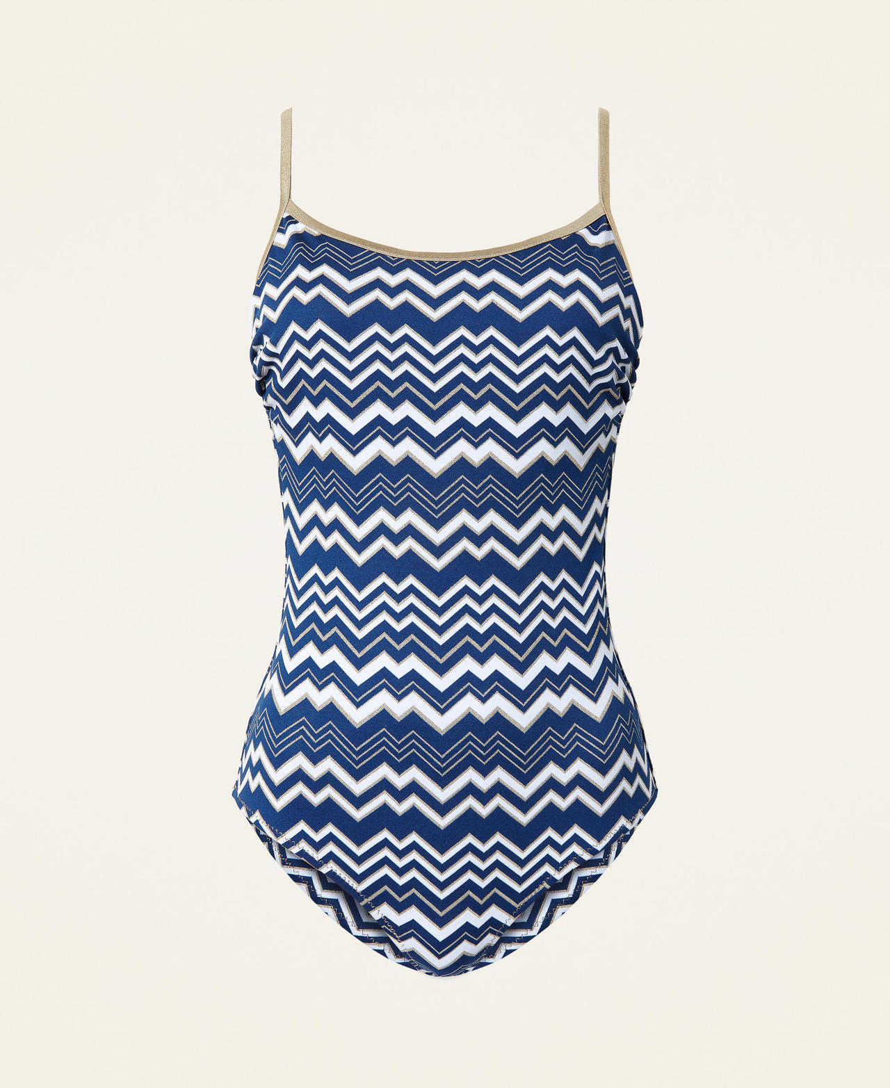 Jacquard one-piece swimsuit "Summer Blue” Chevron Woman 221LBM4SS-0S