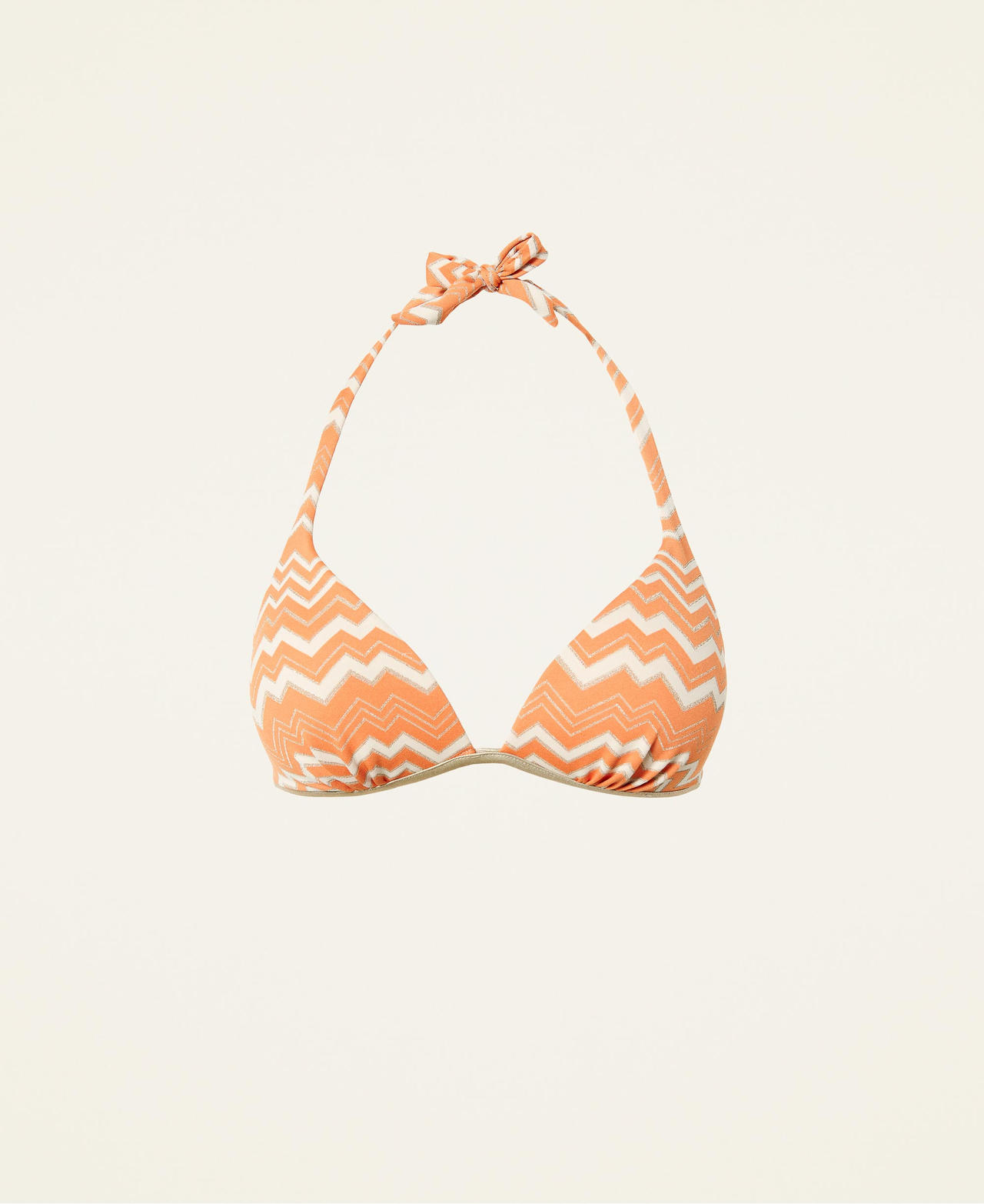 Jacquard triangle bikini top