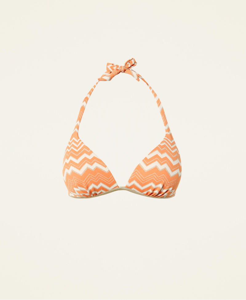 Jacquard triangle bikini top
