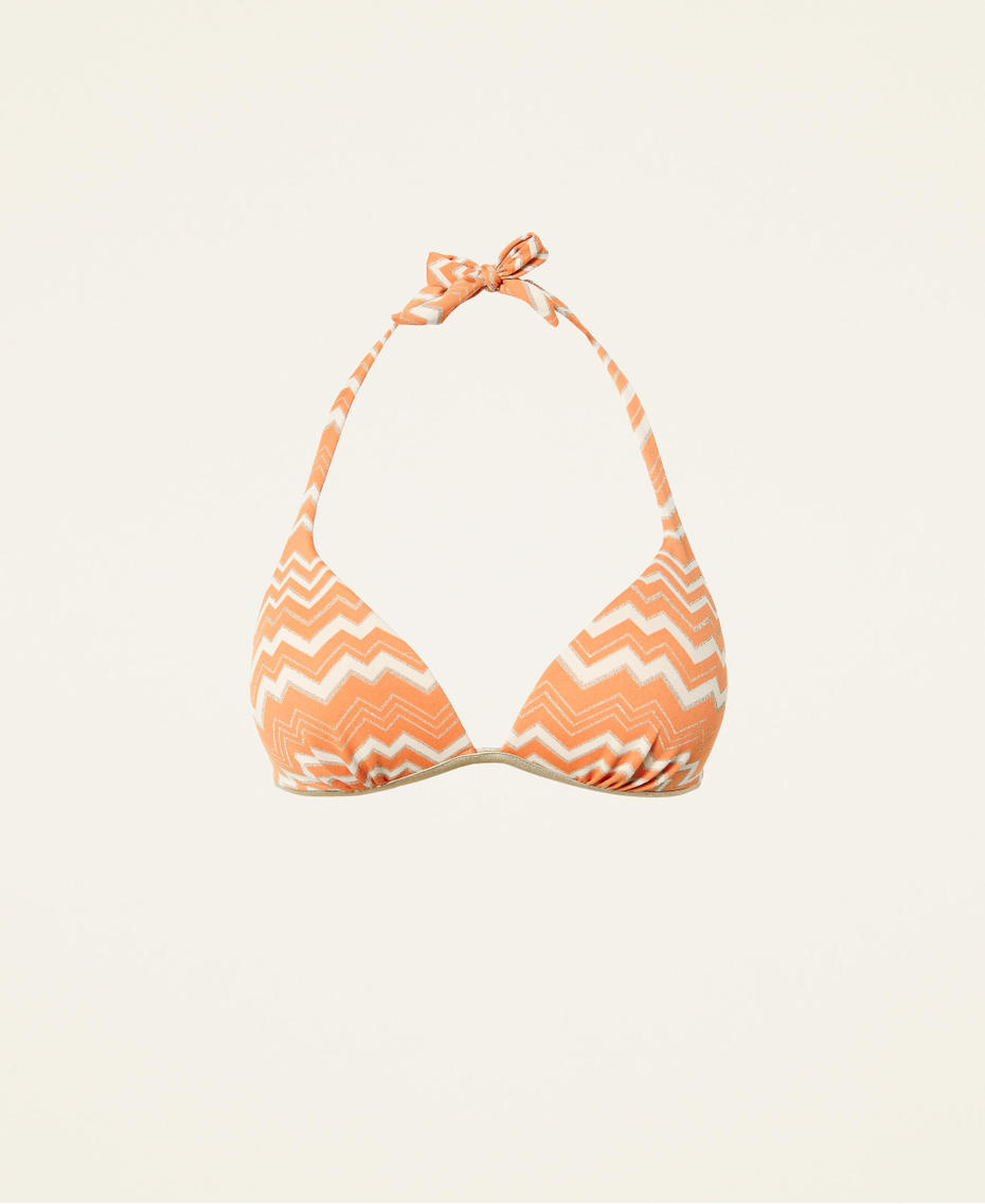 Jacquard triangle bikini top
