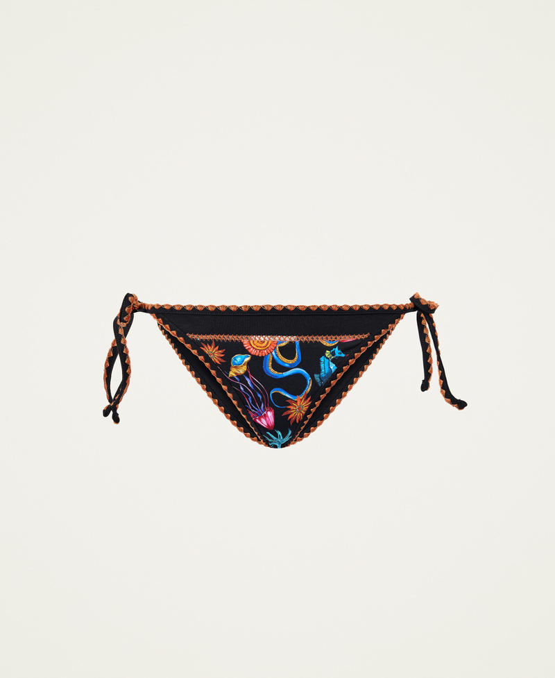 Bikini thong with print