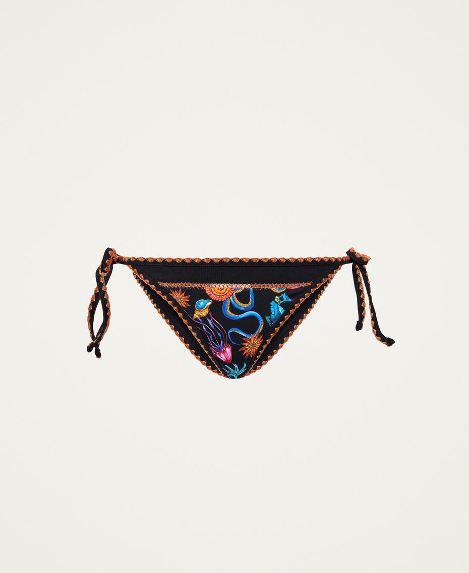 Bikini thong with print