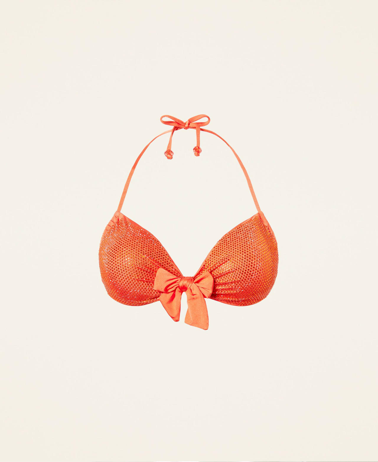 Sujetador de bikini bandeau con strass Naranja «Orange Sun» Mujer 221LBMB11-0S