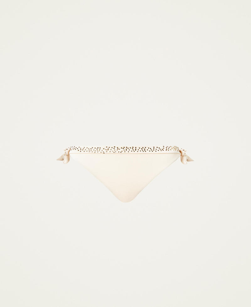 Tanga de bikini con strass Marfil Mujer 221LBMB88-0S