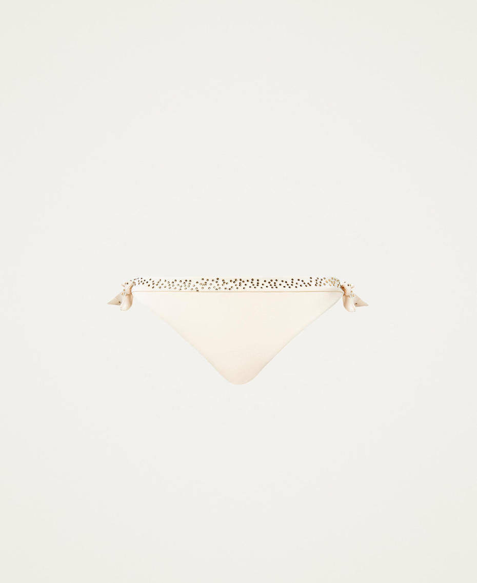 Bikini thong with rhinestones Ivory Woman 221LBMB88-0S