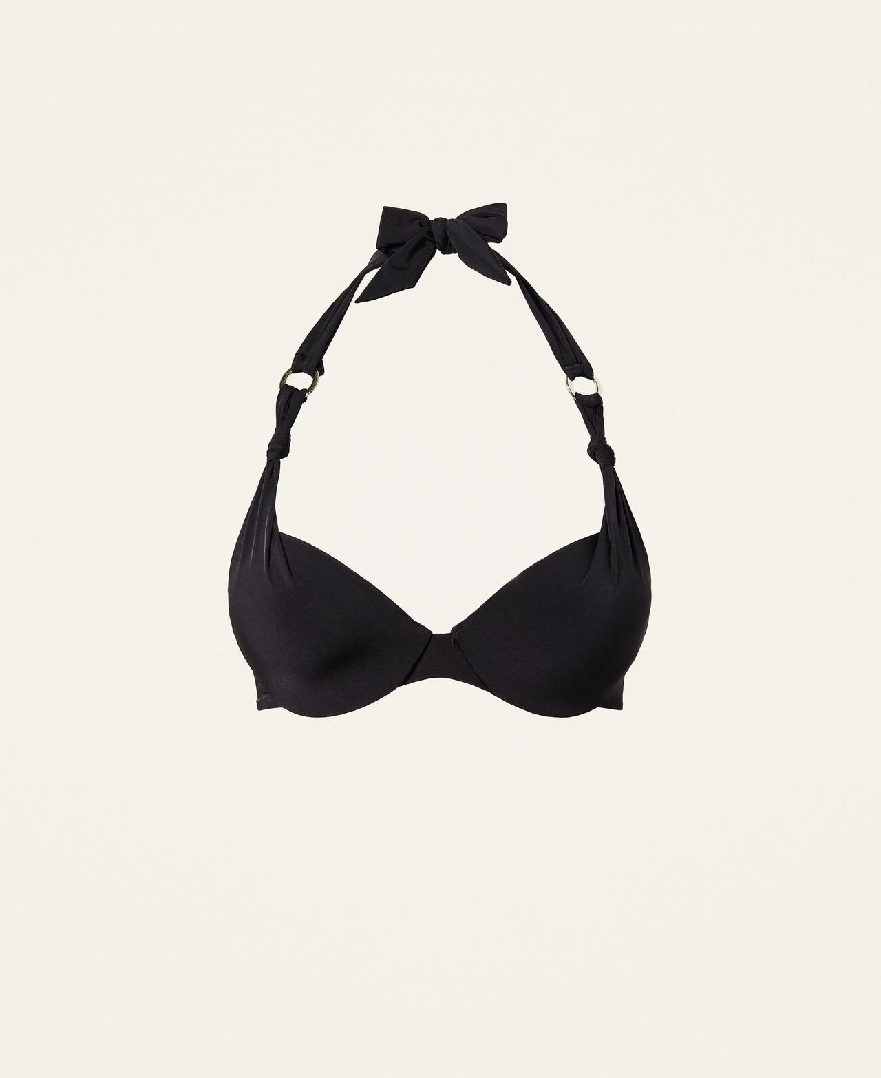 Push-up bikini top with loops Black Woman 221LBMF44-0S