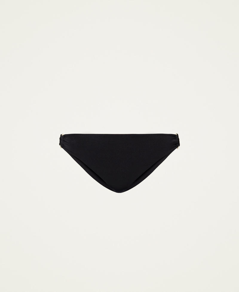 Bikini bottom with loops Black Woman 221LBMF66_00006_0S