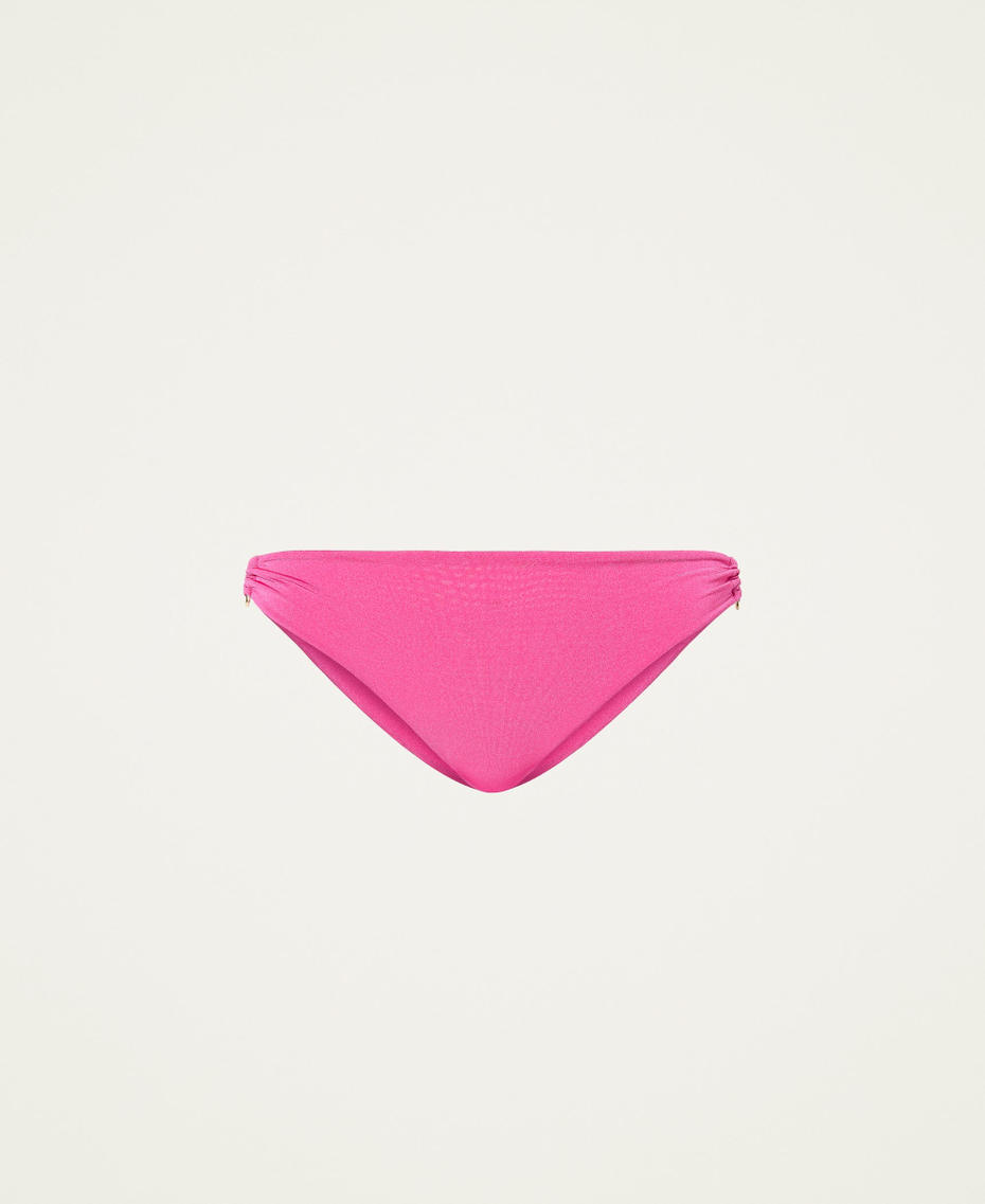 Bikini bottom with loops "Raspberry” Fuchsia Woman 221LBMF66_06713_S0