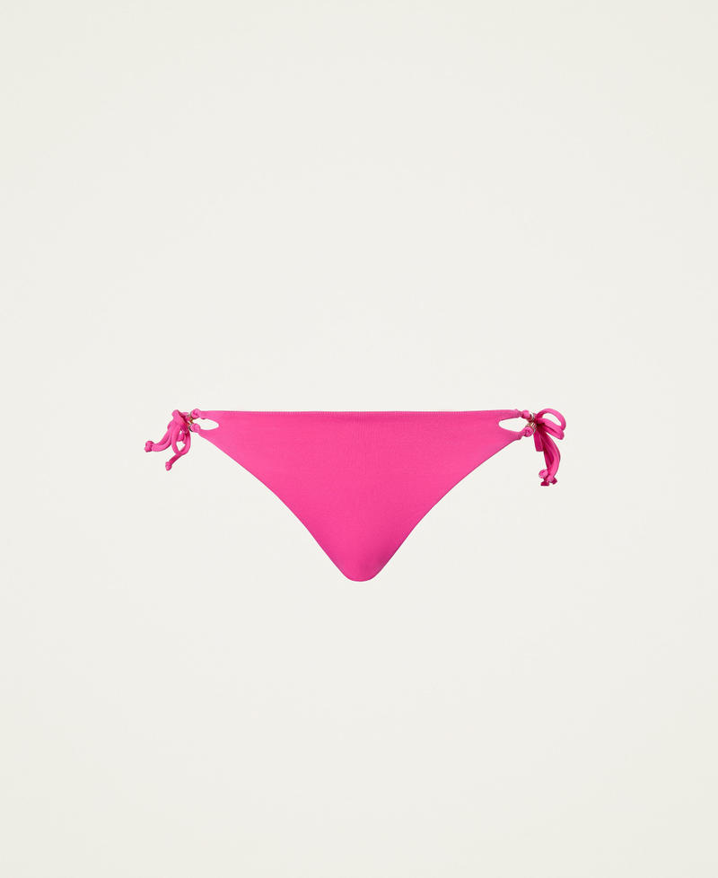 Tanga de bikini con ventana y nudos
