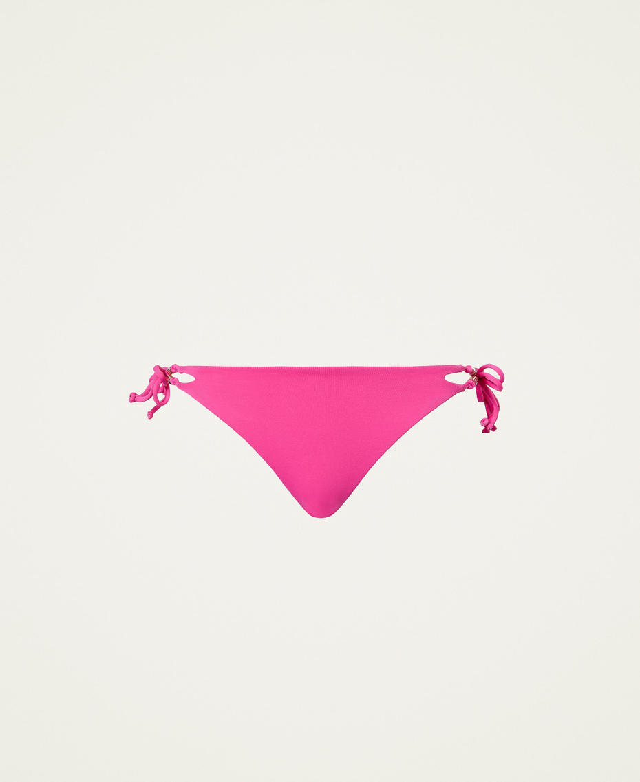 Tanga de bikini con ventana y nudos