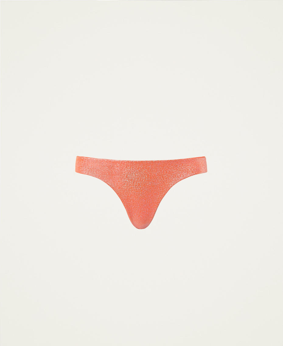 Brazilian-Bikinihose mit Glitter „Orange Sun“-Orange Frau 221LBMHYY-0S