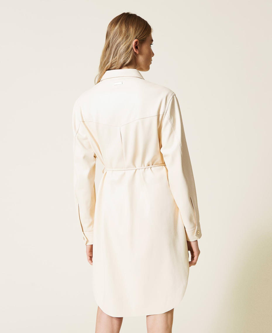 Shirt dress with belt "Mystic White" Woman 221LL23RR-04