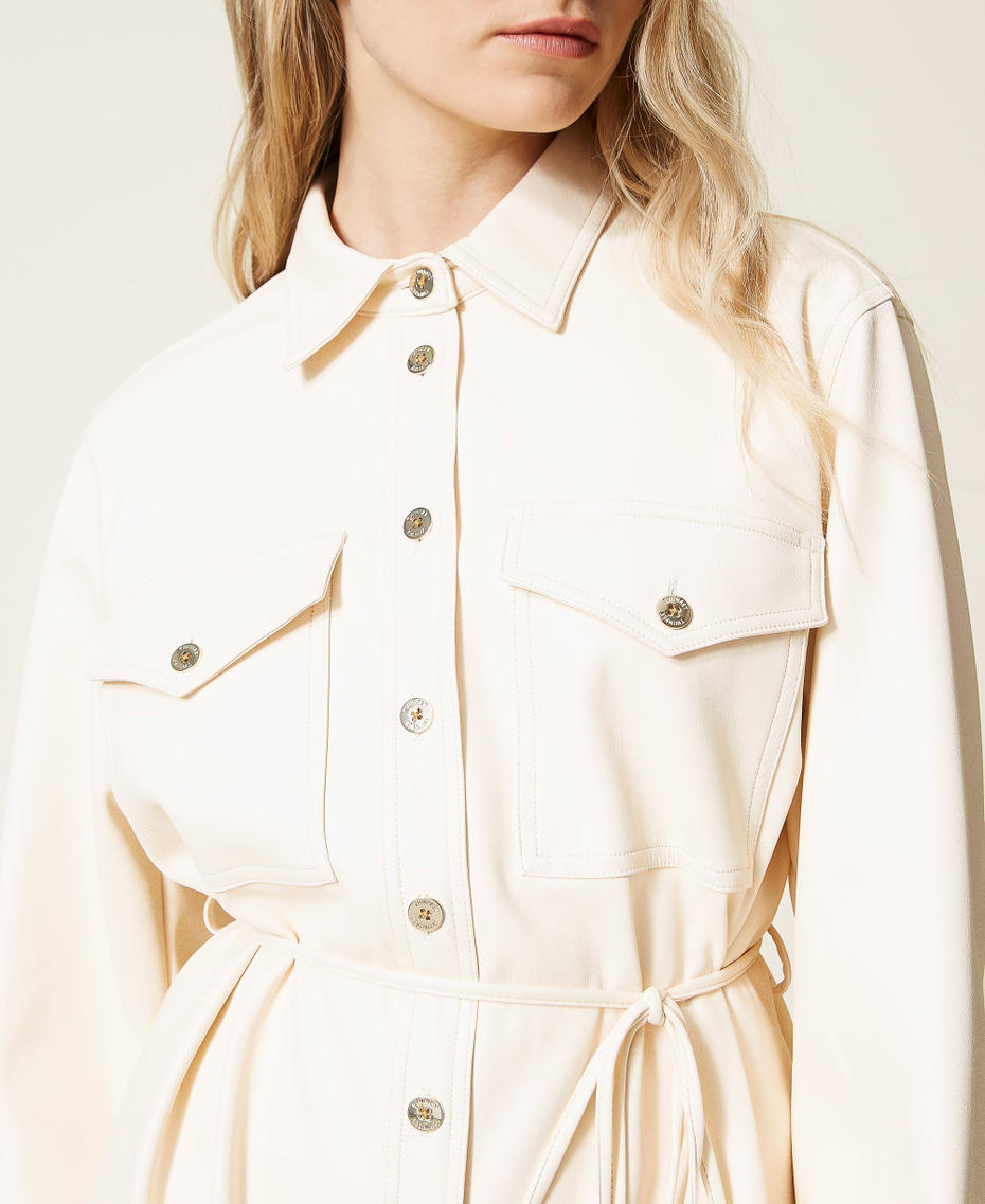 Shirt dress with belt