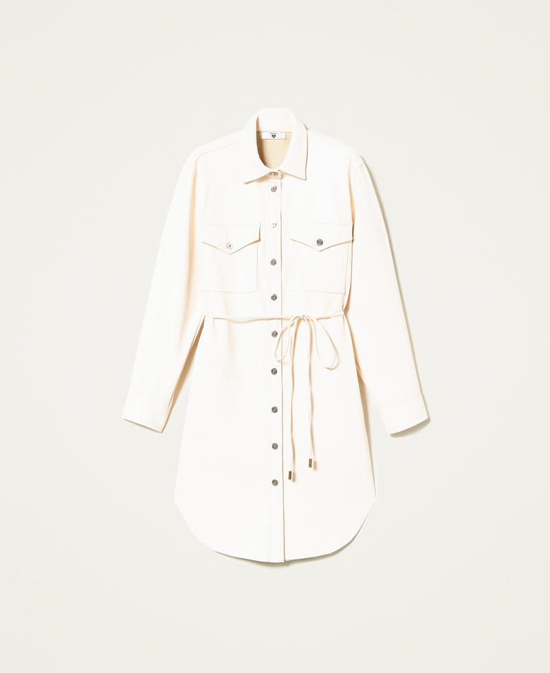Shirt dress with belt