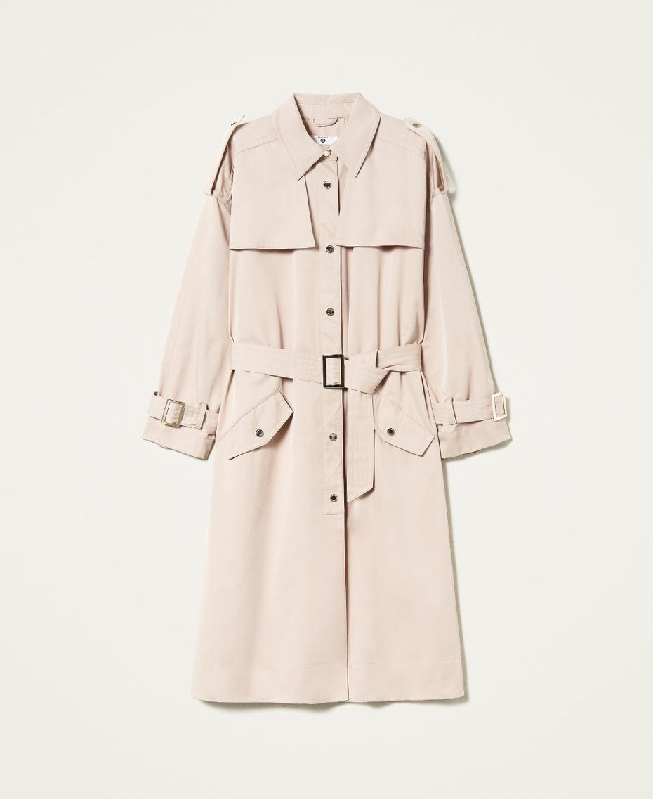 Gabardine trench coat with inserts Nougat Beige Woman 221LL24AA-0S