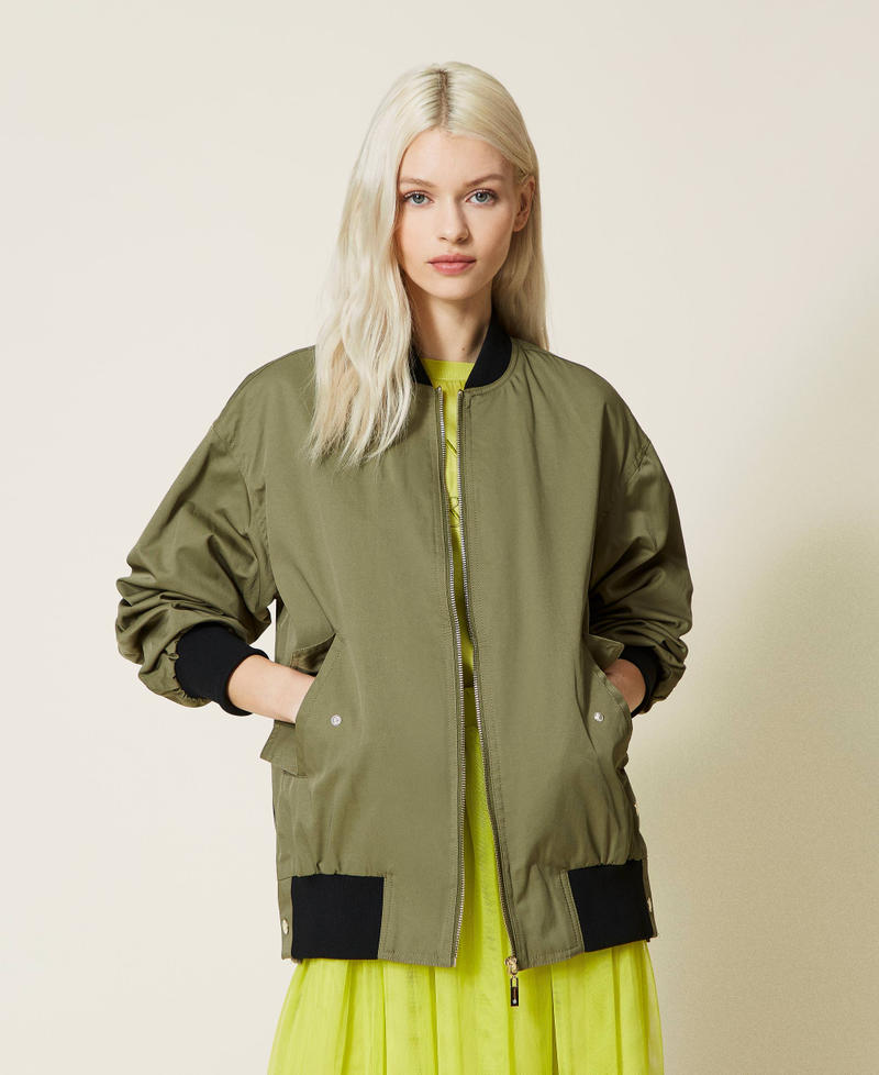 Gabardine bomber jacket