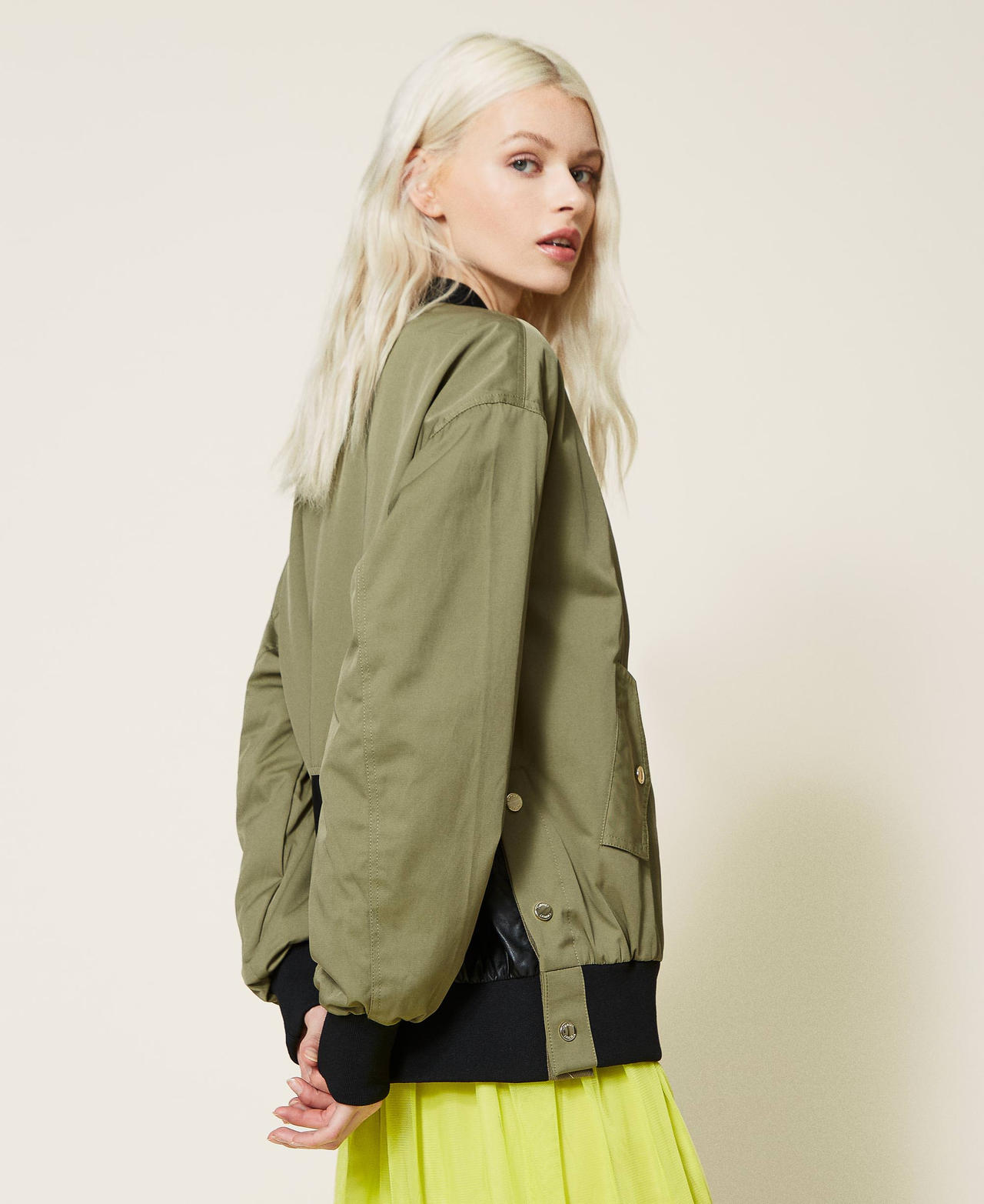 Gabardine bomber jacket