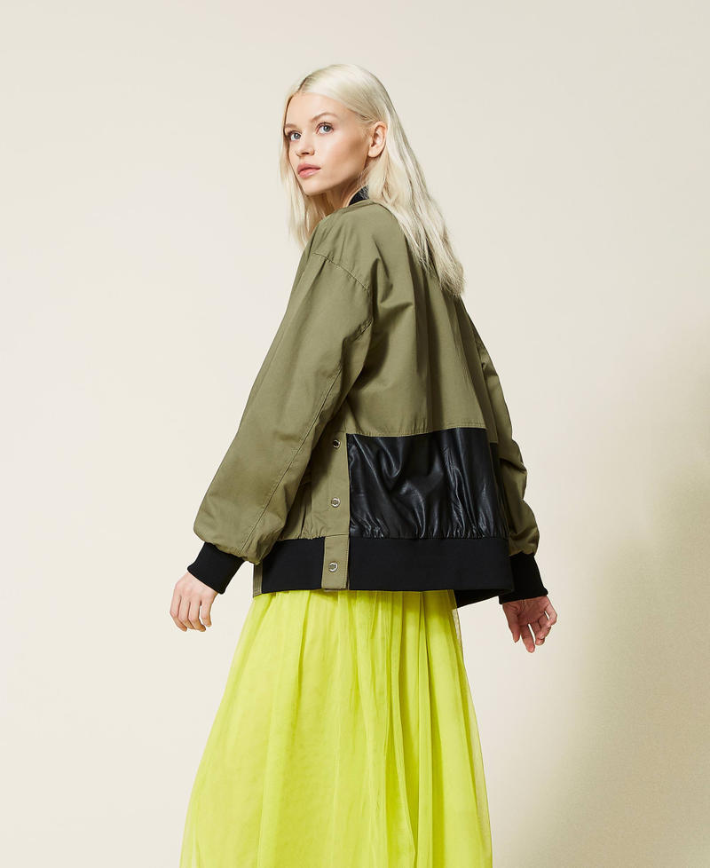 Gabardine bomber jacket