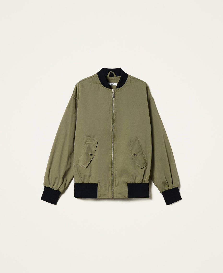 Gabardine bomber jacket
