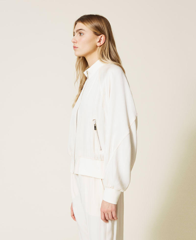 Bomber jacket with zip "Mystic White" Woman 221LL24HH-02
