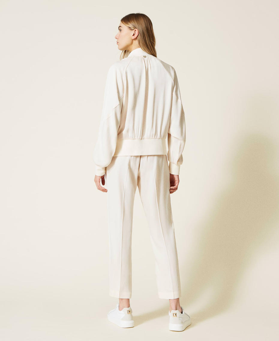Pantaloni con bande laterali Bianco "Mystic White" Donna 221LL24NN-03