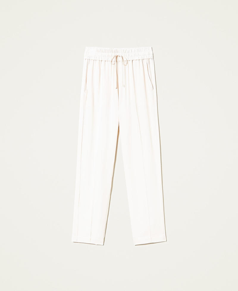 Trousers with side bands "Mystic White" Woman 221LL24NN-0S