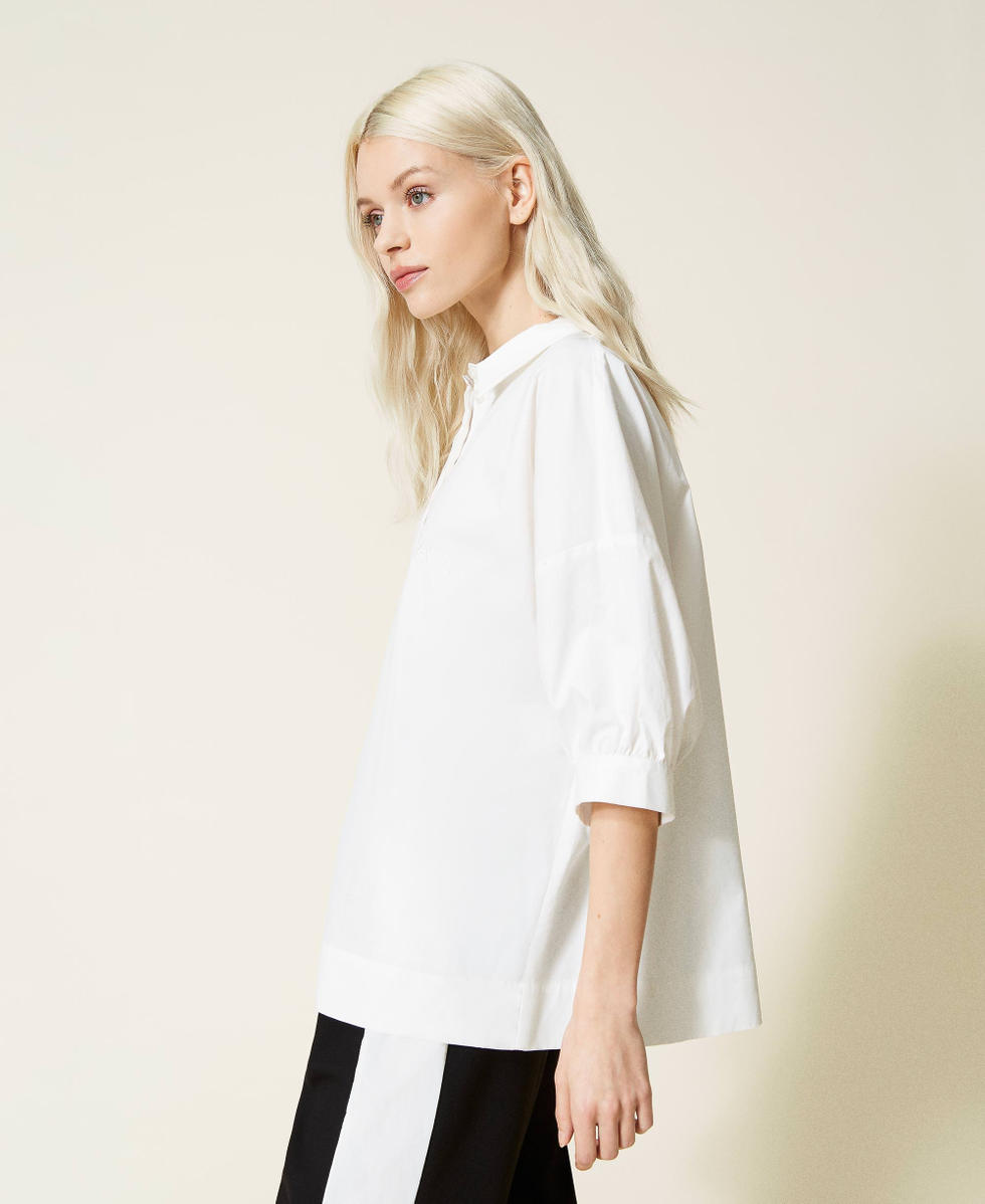 Chemise blanche 2024 femme popeline