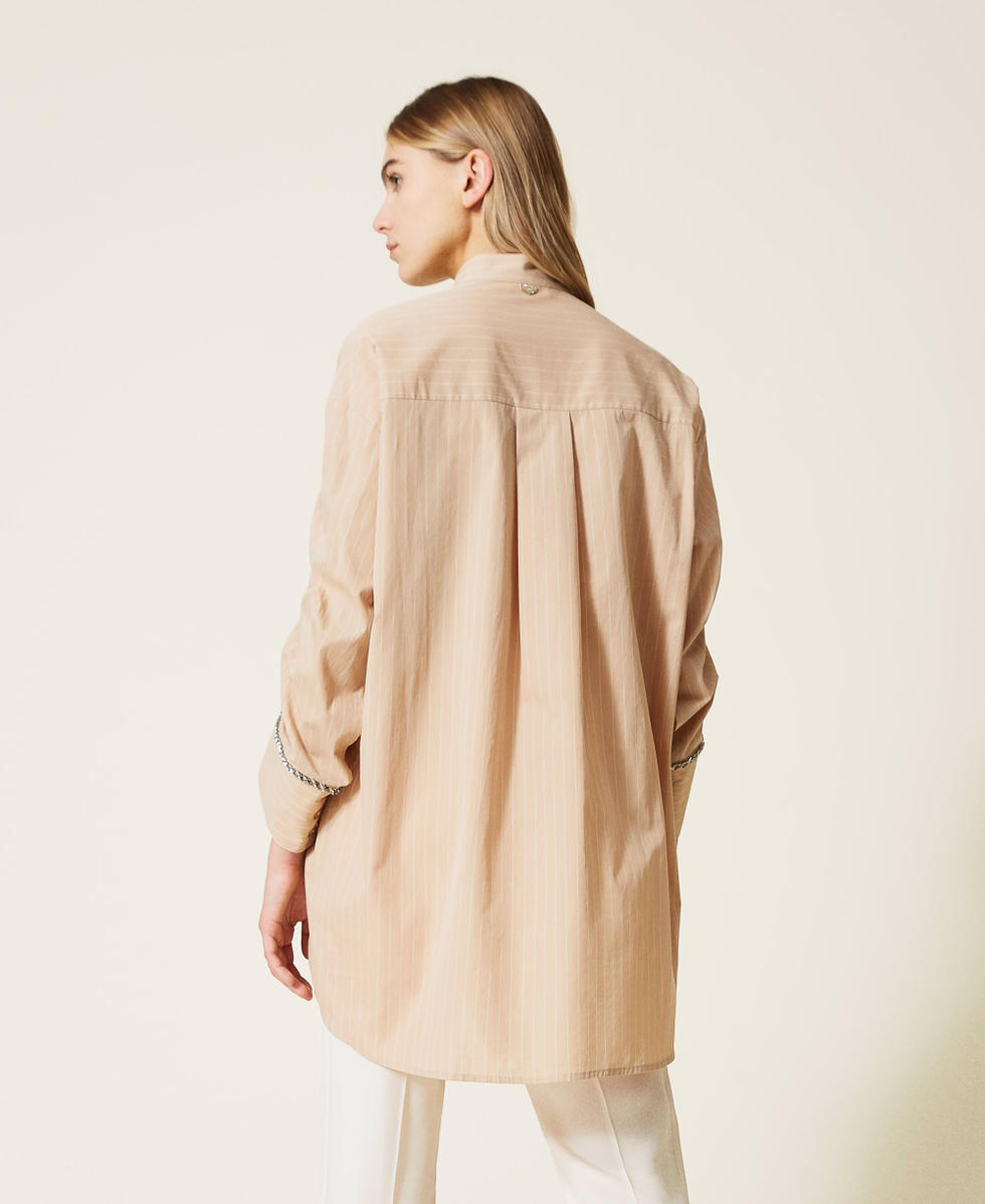 Maxihemd aus Jacquard mit Stickerei