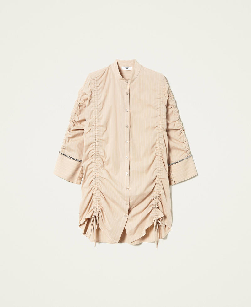 Maxicamisa jacquard con bordado