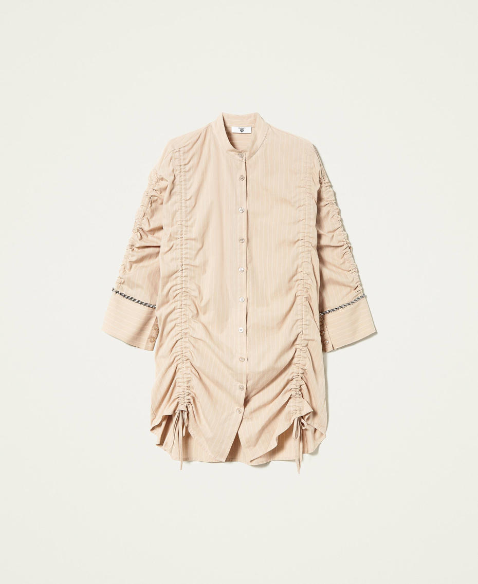 Maxicamisa jacquard con bordado