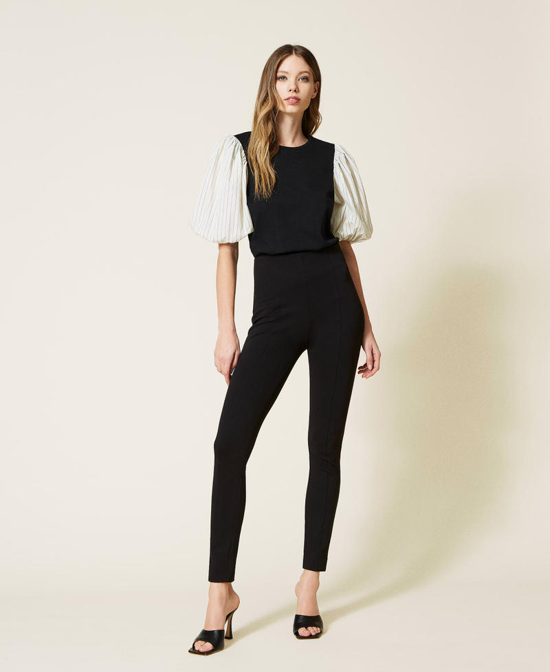 T-shirt with contrasting sleeves