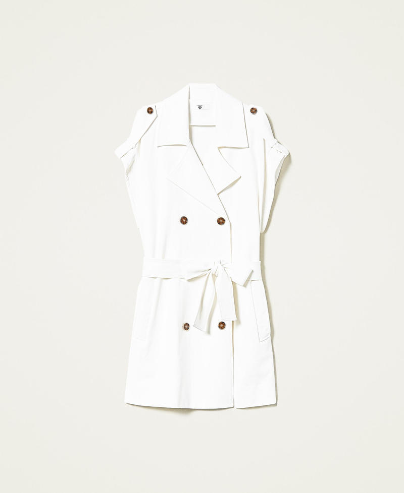 Trench-gilet con cintura Bianco Neve Donna 221LL26MM-0S