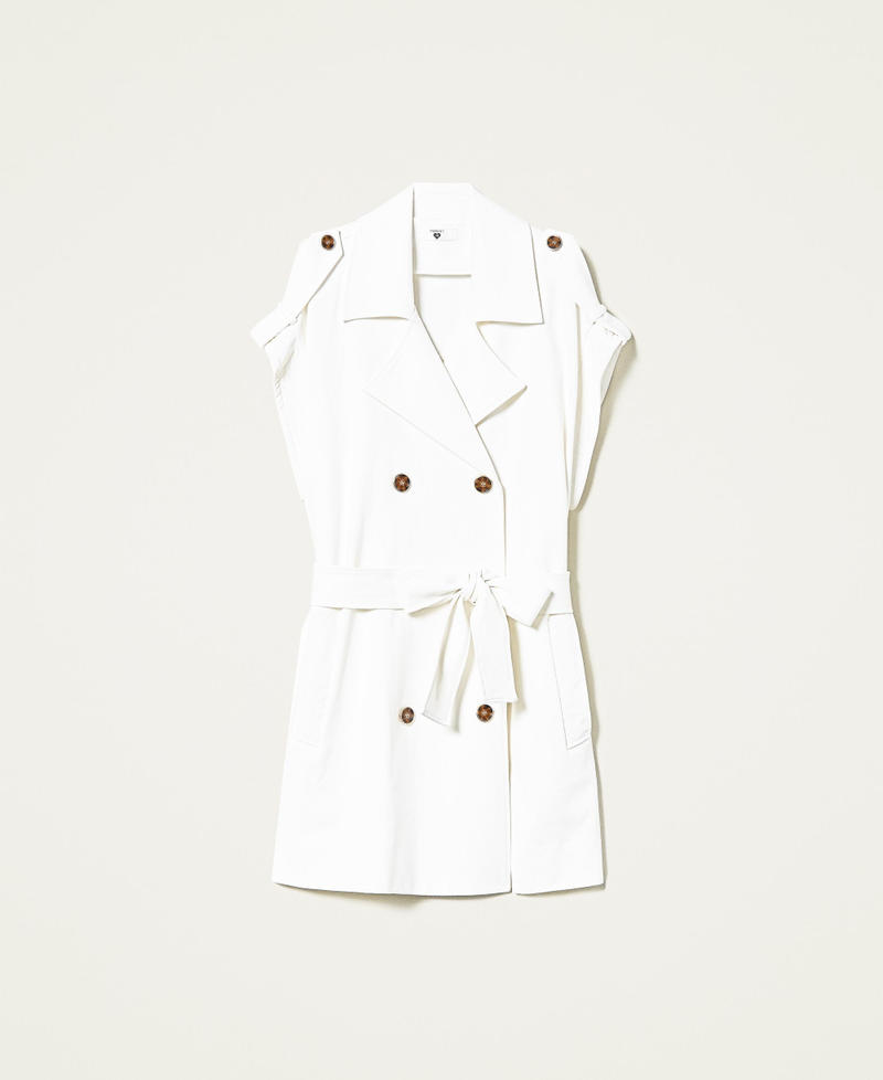 Gabardina sin mangas con cintur&oacute;n