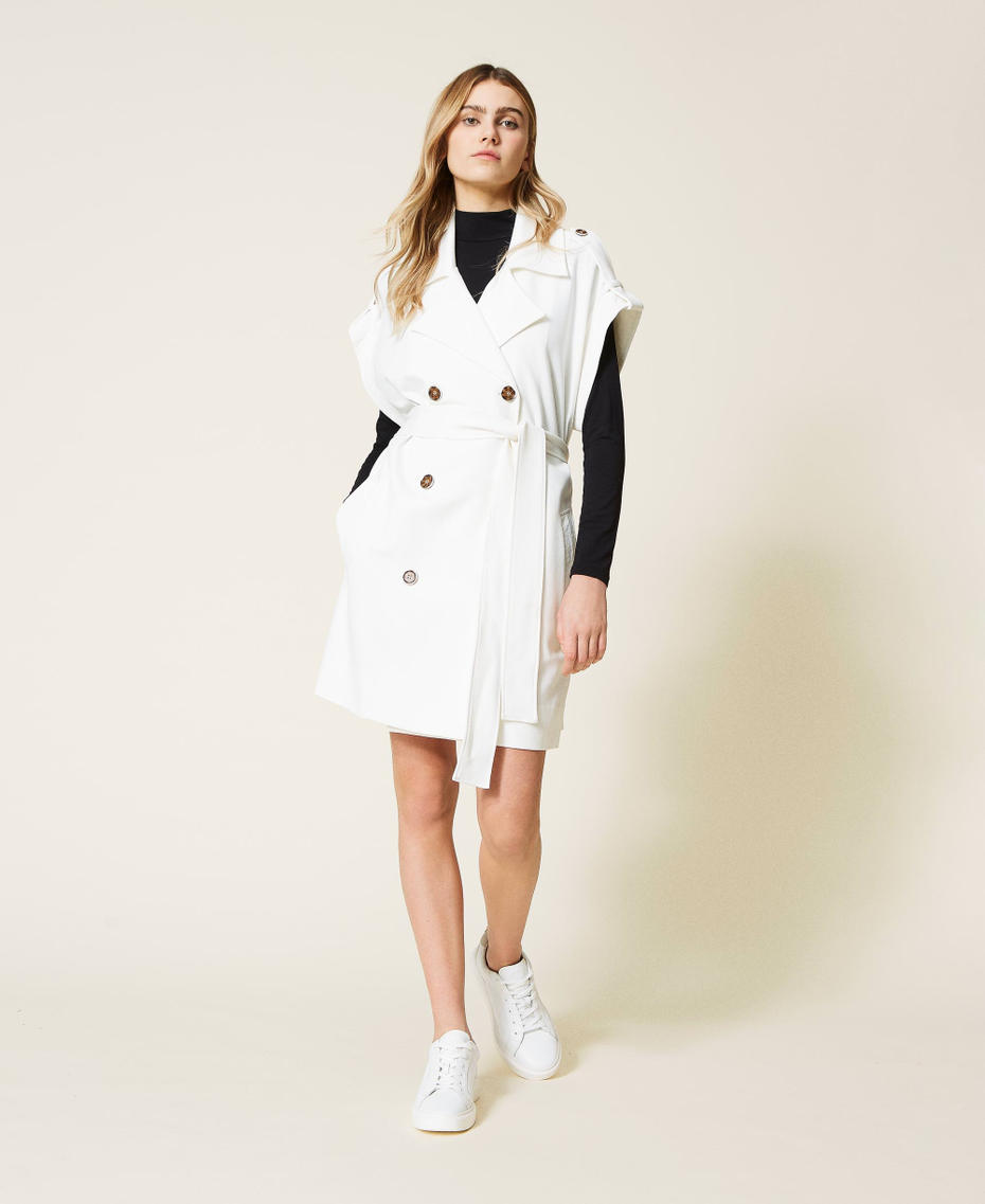 Trench-gilet con cintura Bianco Neve Donna 221LL26MM-0T