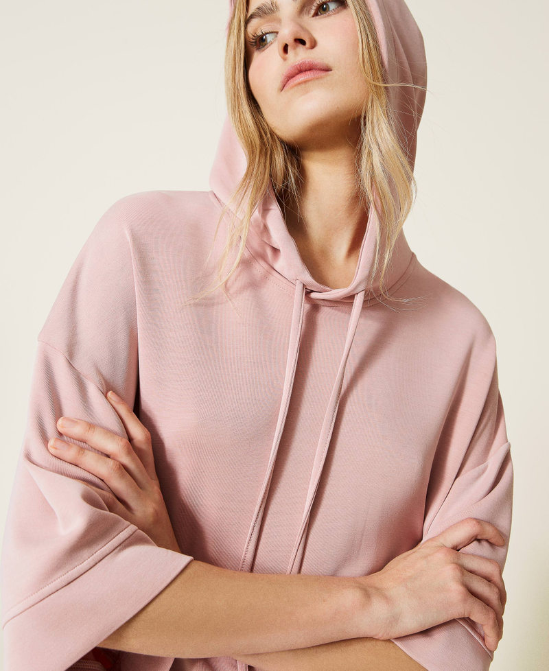 Felpa con cappuccio e gonna in scuba Rosa "Silver Pink" Donna 221LL2700_06695_01