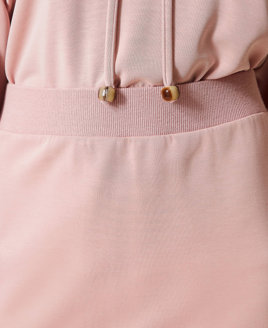 Felpa con cappuccio e gonna in scuba Rosa "Silver Pink" Donna 221LL2700_06695_06